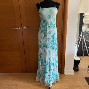 Laundry Silk Chiffon Floral Embroidered Maxi Dress, Size 4